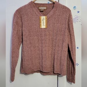 NWT Kamal Women's Knitted V-Neck Sweater Size M